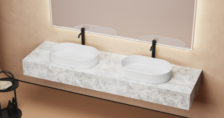 Раковина накладная 57см ABBER BEQUEM AC2116 белый