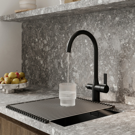 Смеситель для кухни с каналом для фильтрованной воды, черный матовый, Pure, IDDIS PURBLFJi05