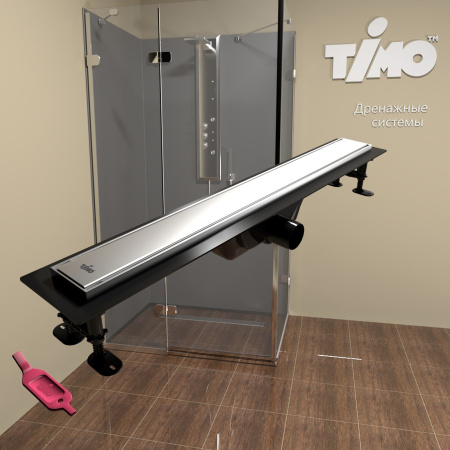 Душевой лоток (двухсторонняя решетка) TIMO Super Plast SP10900-PG10900, сатин