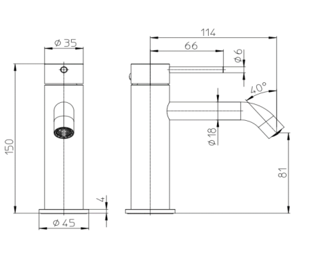 Смеситель для раковины Bossini Nobu INZ201.075 матовая нерж. сталь