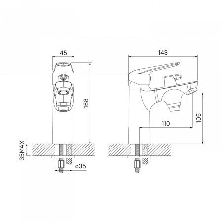 Смеситель для ванны с душем IDDIS Torr TORSB10i07 хром глянцевый