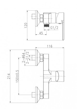 Смеситель для душа Cersanit BRASKO BLACK 63109 черный матовый