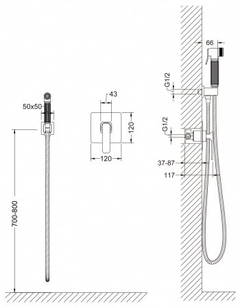 Смеситель для душа Timo Torne 4389/03SM черный матовый