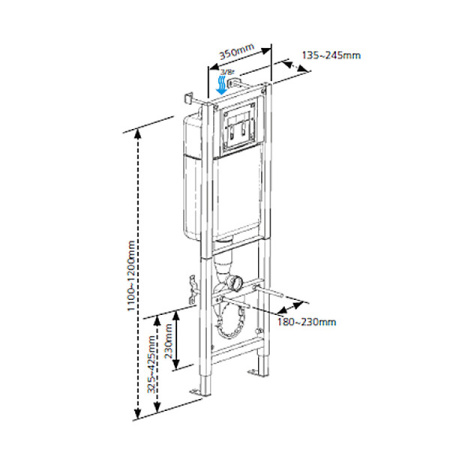 Комплект Cersanit NATURE CO DPL EO инсталляция BLACK кнопка LEON пластик хром глянцевый