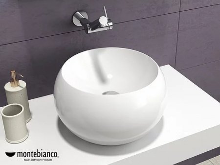 Раковина накладная 38см MonteBianco Palla 12033 белый матовый