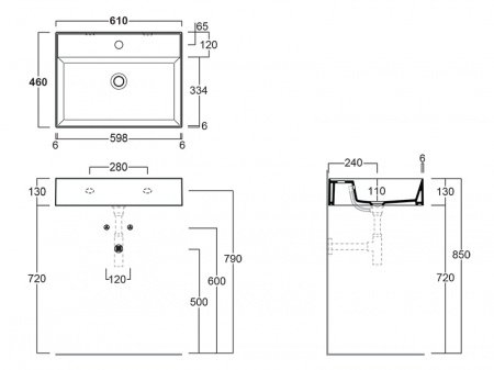 Раковина 60см Simas Agile AG61 белый