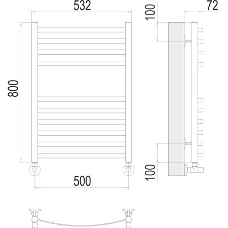 Полотенцесушитель водяной Terminus Авиэль П10 50х80