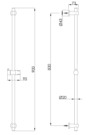 Душевой гарнитур на штанге Benesque Lumiere 23010404 латунь брашированная