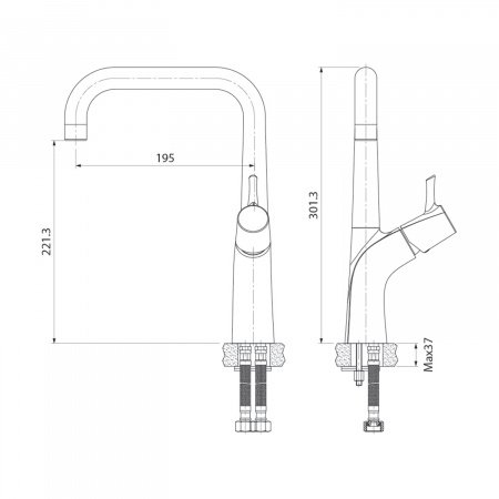 Смеситель для кухни IDDIS Kitchen Line K07SB0Li05 хром глянцевый