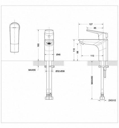 Смеситель для раковины Bravat Real F6121179CP-01 хром