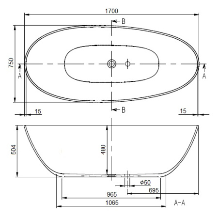 Квариловая ванна Villeroy & Boch Antao 170х75 UBQ170TAO7V-01 alpin