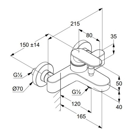 Смеситель для ванны Kludi Louva 246913975 черный матовый
