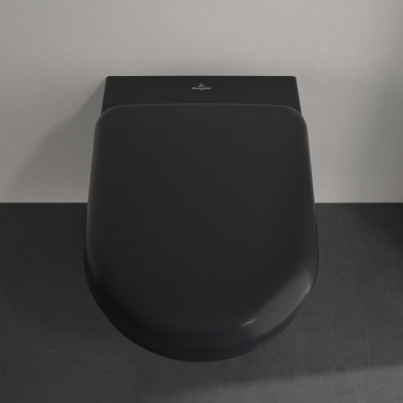 Унитаз подвесной безободковый Villeroy & Boch Antao 4674T0R7 черный матовый, с покрытием CeramicPlus, без сиденья