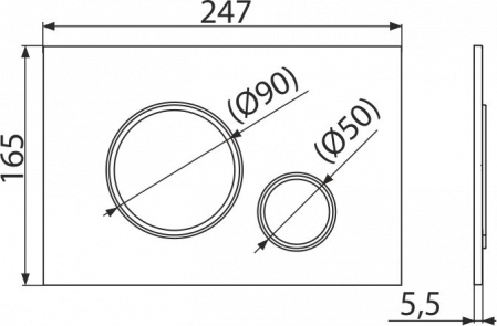 Кнопка смыва AlcaPlast THIN M778 черный матовый