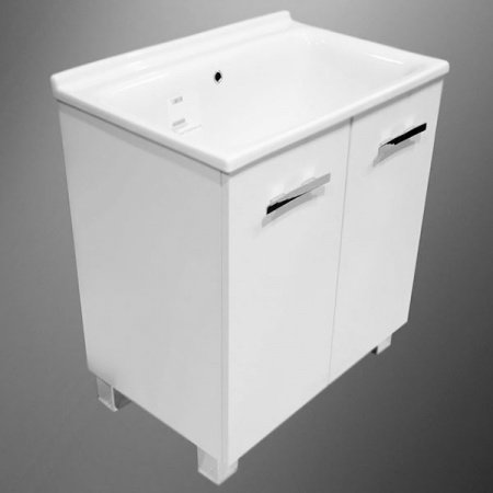 Тумба с раковиной Kerasan Aquadom 75 для постирочной Белая