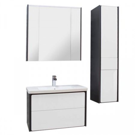 Зеркальный шкаф Roca Ronda 80 с подсветкой ZRU9302970 Белый глянец Серый матовый