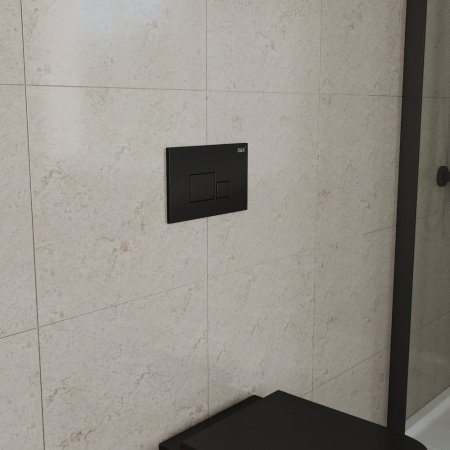 Кнопка смыва для унитазов D&K Quadro DB1519025 черный матовый