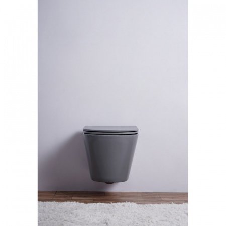 Унитаз подвесной Esbano CLAVEL серый матовый, с сиденьем микролифт