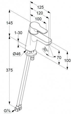 Смеситель для раковины Kludi Pure&Easy 370280565 хром