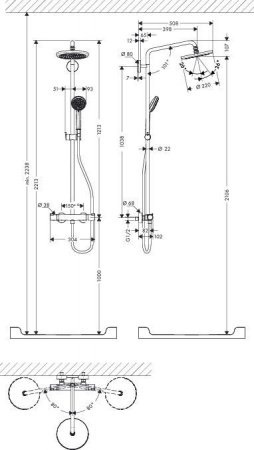 Душевая стойка Hansgrohe Croma 27188000 хром