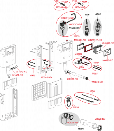 Бачок скрытого монтажа для подвесных унитазов AlcaPlast Renovmodul AM1115/1000
