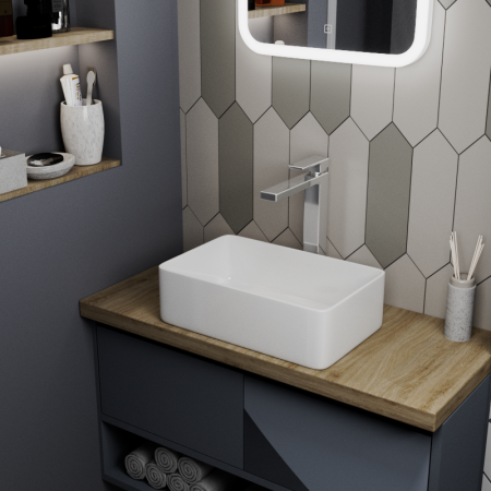 Раковина накладная 38см D&K Berlin DT1430816 белый