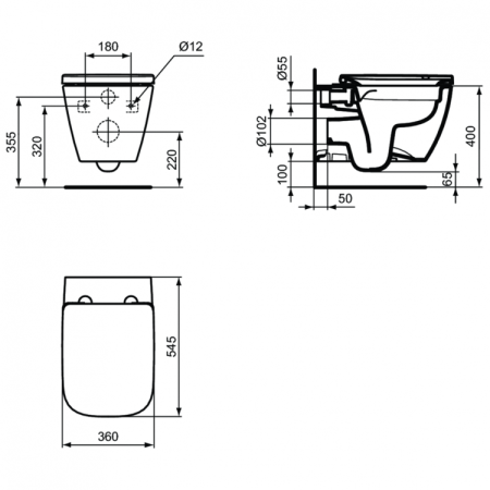 3 в 1 Промо-комплект 2,0 с инсталляцией PROSYS 2,0 R046367, унитазом Ideal Standard i.life B T461401 с сидением и крышкой T468301