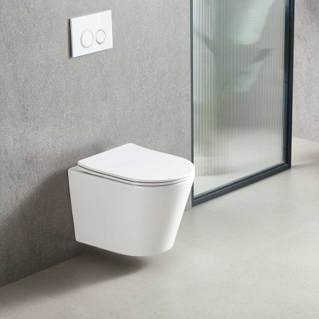 Унитаз подвесной безободковый Vincea Piatti VT1-11T белый, с сиденьем микролифт