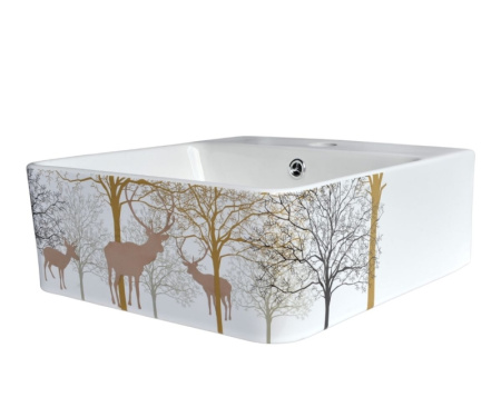 Раковина чаша Bronze de Luxe Golden Deer 1060GD, белый