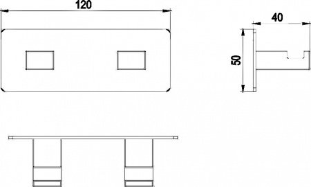 Двойной крючок Timo Selene 10014/00 Хром