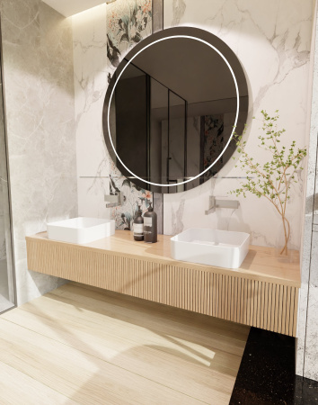 Раковина накладная 40см AQUAme AQM5008 белый