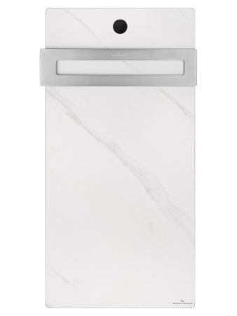 Полотенцесушитель электрический с каменной плитой Белый мрамор WONZON & WOGHAND STUTTGART, Брашированный никель (WW-A501-BR)