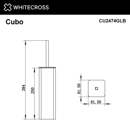Ершик напольный WHITECROSS Cubo CU2474GLB (брашированное золото)