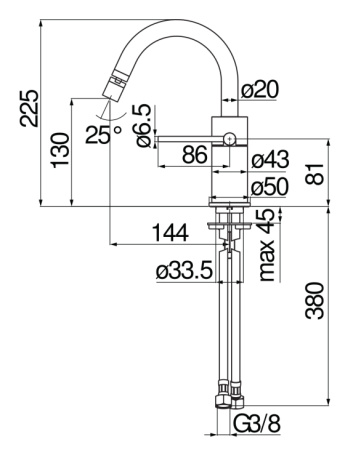 Смеситель для биде Nobili Velis VE125139/3FLP черный