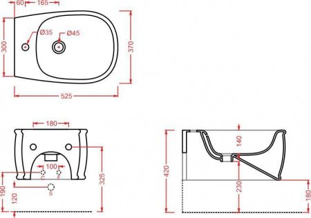 Биде подвесное ArtCeram Atelier AZB001 01 00/ATB 001 01