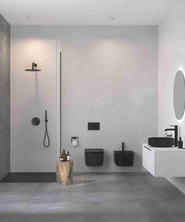 Встраиваемая душевая система с термостатом Kludi Nova Fonte 208313915 черный матовый