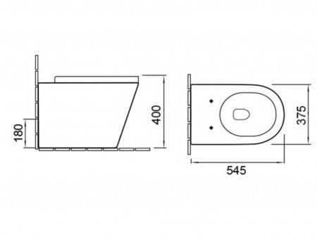 Унитаз приставной SantiLine SL-5020MB матовый черный, с сиденьем микролифт