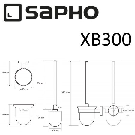 Ершик Sapho X-ROUND BLACK XB300 черный