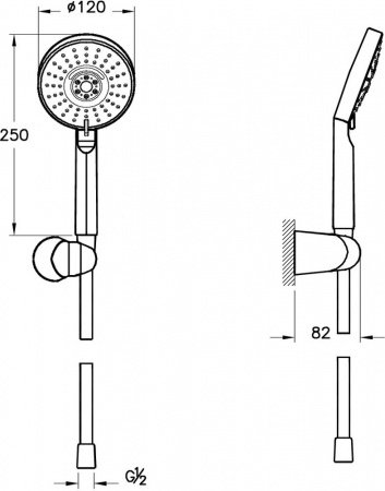 Душевой гарнитур Vitra Master Slot 3F A45690EXP Хром