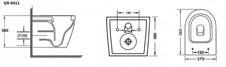 Унитаз подвесной Grossman GR-4411 белый, с сиденьем микролифт