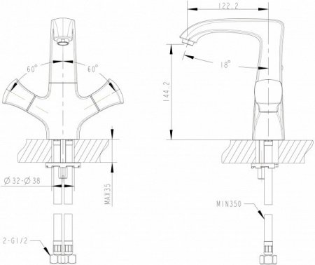 Смеситель для кухни Bravat Whirlpool F778112C хром