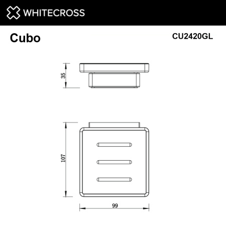 Мыльница подвесная WHITECROSS Cubo CU2420GL (золото)