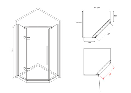 Душевой уголок ABBER Ewiges Wasser AG05090