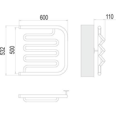 Полотенцесушитель водяной Terminus Фокстрот-Лиана (1") 50х60
