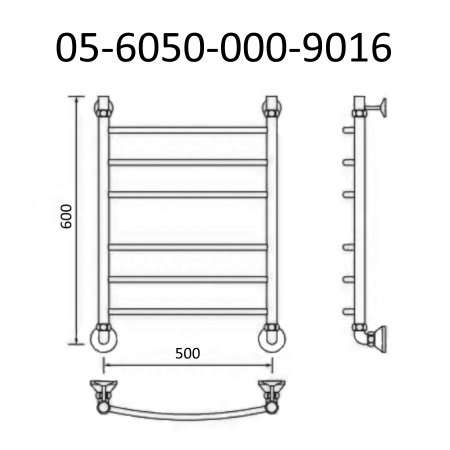 Полотенцесушитель водяной Маргроид Вид 5 60х50 белый матовый