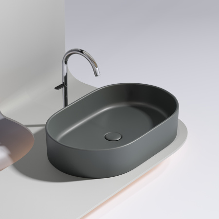 Раковина накладная 60см Ceramica Nova Element CN6048MDH антрацит матовый
