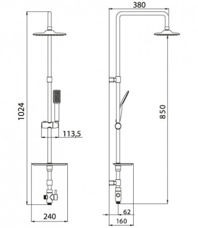Душевая стойка Lemark Tropic LM8804C хром