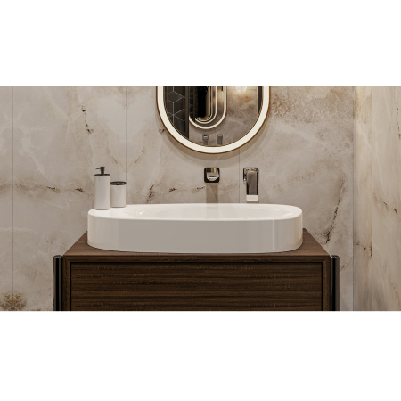 Умывальник WHITECROSS Moonstone F 70x35 (белый глянец) иск. камень