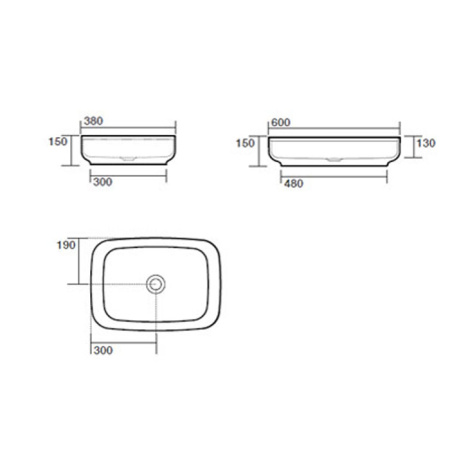 Раковина накладная 60см Kerasan Tribeca 514130 белый матовый