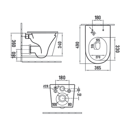 Унитаз подвесной безободковый Vincea Piatti VT1-11S белый, с сиденьем микролифт